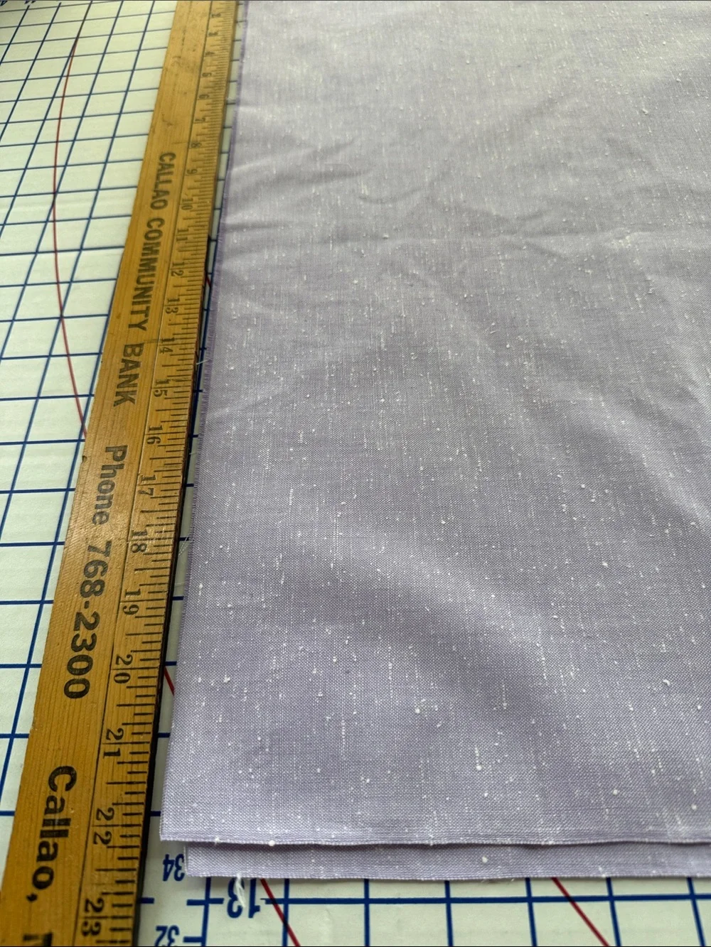 Vintage Lavender Linen Like Blend Slub Fabric 1 Yard x 44 Textured Woven Lilac